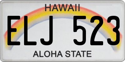 HI license plate ELJ523