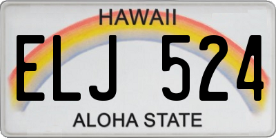 HI license plate ELJ524