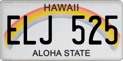 HI license plate ELJ525