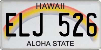HI license plate ELJ526