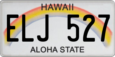 HI license plate ELJ527