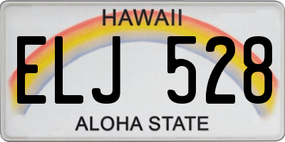 HI license plate ELJ528