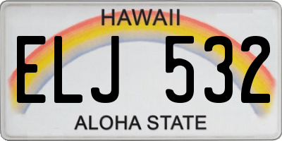 HI license plate ELJ532