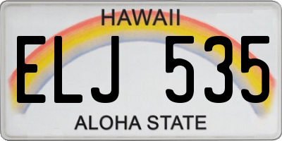HI license plate ELJ535