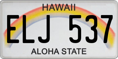 HI license plate ELJ537