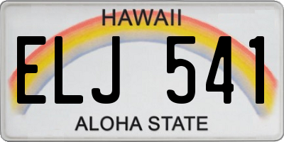 HI license plate ELJ541
