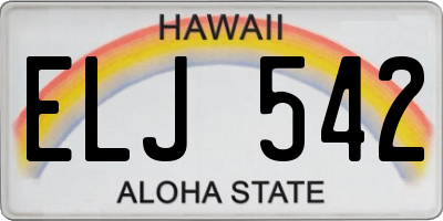 HI license plate ELJ542