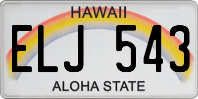 HI license plate ELJ543