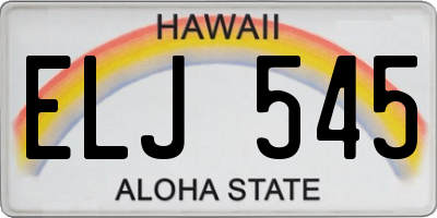 HI license plate ELJ545