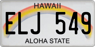 HI license plate ELJ549