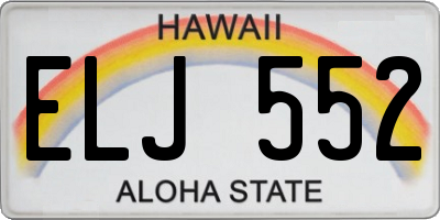 HI license plate ELJ552