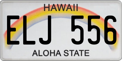 HI license plate ELJ556