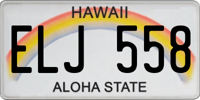 HI license plate ELJ558