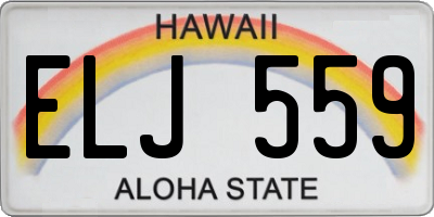 HI license plate ELJ559