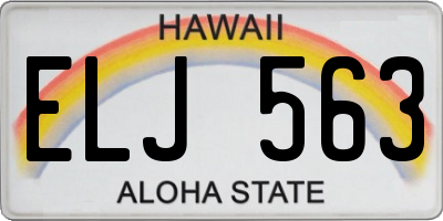 HI license plate ELJ563