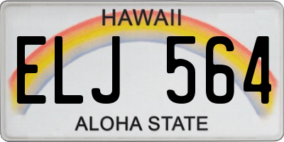 HI license plate ELJ564