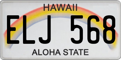 HI license plate ELJ568
