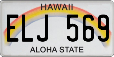 HI license plate ELJ569