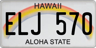 HI license plate ELJ570