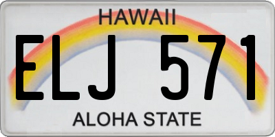 HI license plate ELJ571