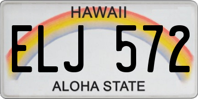 HI license plate ELJ572