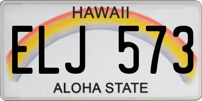 HI license plate ELJ573