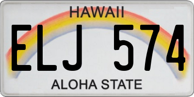 HI license plate ELJ574