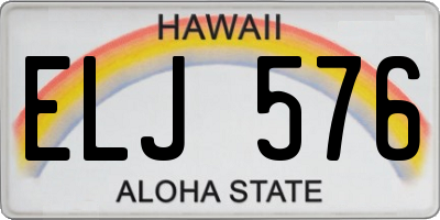 HI license plate ELJ576
