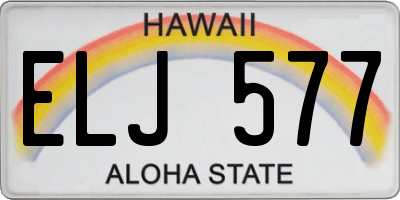 HI license plate ELJ577