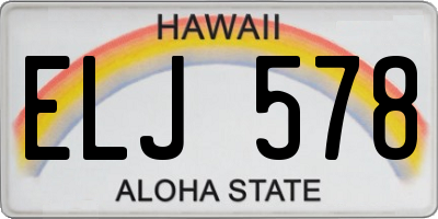 HI license plate ELJ578