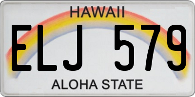HI license plate ELJ579