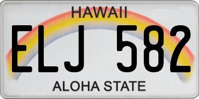 HI license plate ELJ582