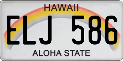HI license plate ELJ586