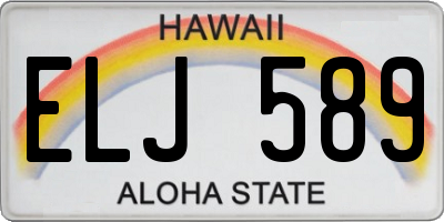 HI license plate ELJ589