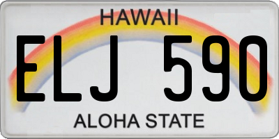 HI license plate ELJ590