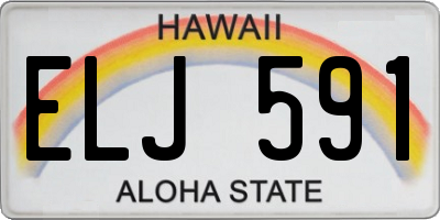 HI license plate ELJ591