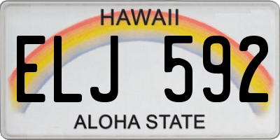 HI license plate ELJ592