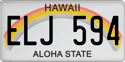 HI license plate ELJ594