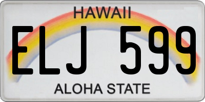 HI license plate ELJ599