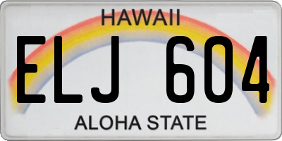 HI license plate ELJ604
