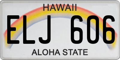 HI license plate ELJ606