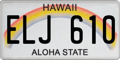 HI license plate ELJ610