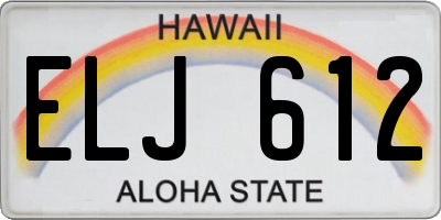 HI license plate ELJ612