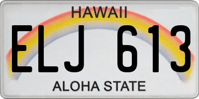 HI license plate ELJ613