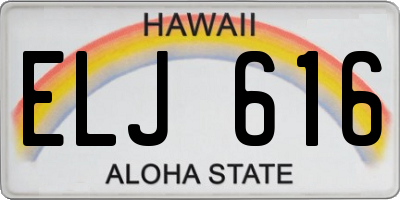 HI license plate ELJ616