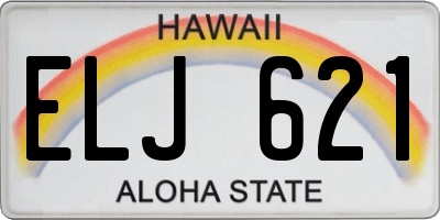 HI license plate ELJ621
