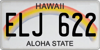 HI license plate ELJ622