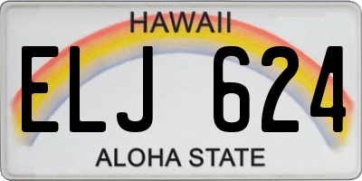HI license plate ELJ624