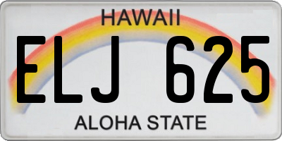 HI license plate ELJ625