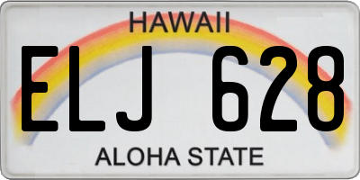 HI license plate ELJ628